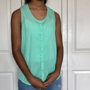 Teal sleeveless shirt